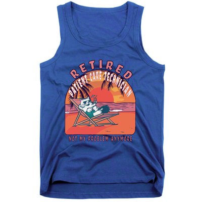 Retired Patient Care Technician Funny Vintage Retiret Gift Tank Top