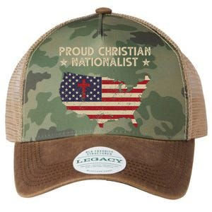 Retro Proud Christian Nationalist American Flag Faith Cross Legacy Tie Dye Trucker Hat