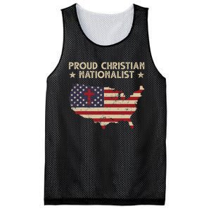 Retro Proud Christian Nationalist American Flag Faith Cross Mesh Reversible Basketball Jersey Tank