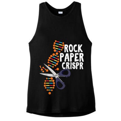 Rock Paper Crispr DNA Biologist Genetic Engineering Science Ladies PosiCharge Tri-Blend Wicking Tank