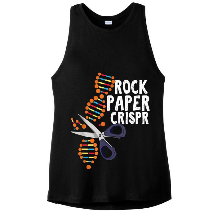 Rock Paper Crispr DNA Biologist Genetic Engineering Science Ladies PosiCharge Tri-Blend Wicking Tank