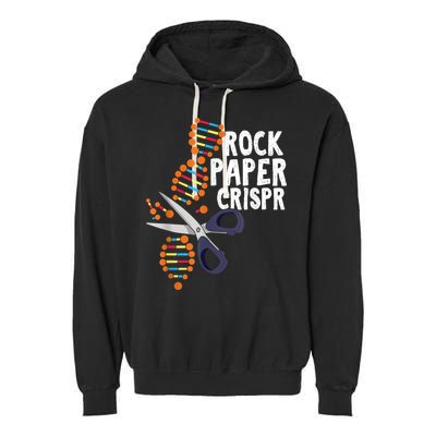 Rock Paper Crispr DNA Biologist Genetic Engineering Science Garment-Dyed Fleece Hoodie