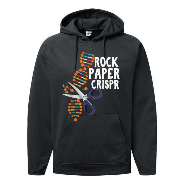 Rock Paper Crispr DNA Biologist Genetic Engineering Science Performance Fleece Hoodie