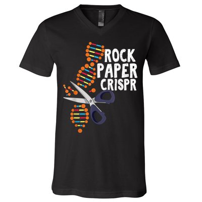 Rock Paper Crispr DNA Biologist Genetic Engineering Science V-Neck T-Shirt