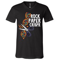 Rock Paper Crispr DNA Biologist Genetic Engineering Science V-Neck T-Shirt