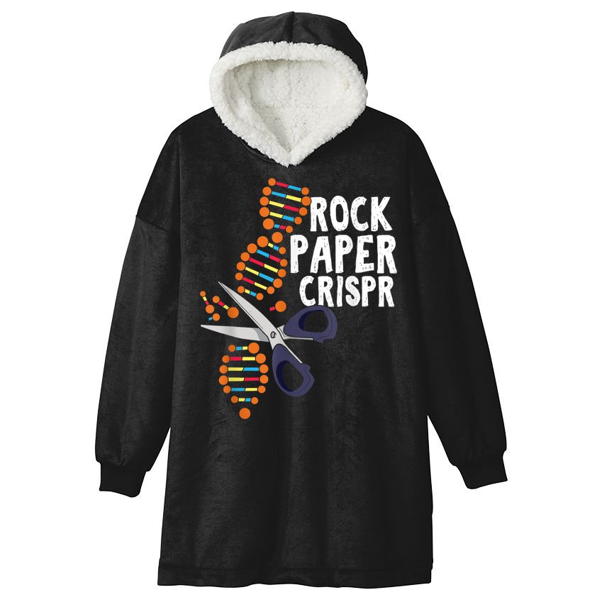 Rock Paper Crispr DNA Biologist Genetic Engineering Science Hooded Wearable Blanket