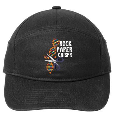 Rock Paper Crispr DNA Biologist Genetic Engineering Science 7-Panel Snapback Hat
