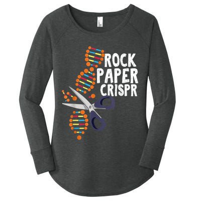 Rock Paper Crispr DNA Biologist Genetic Engineering Science Women's Perfect Tri Tunic Long Sleeve Shirt