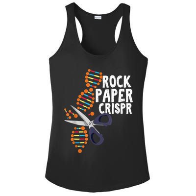 Rock Paper Crispr DNA Biologist Genetic Engineering Science Ladies PosiCharge Competitor Racerback Tank
