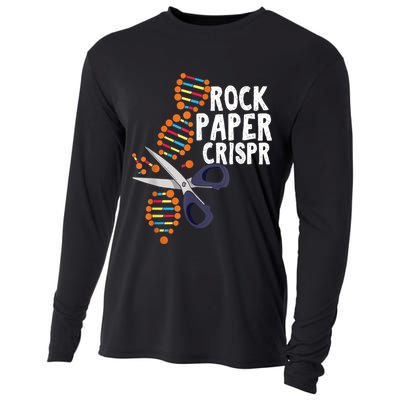 Rock Paper Crispr DNA Biologist Genetic Engineering Science Cooling Performance Long Sleeve Crew