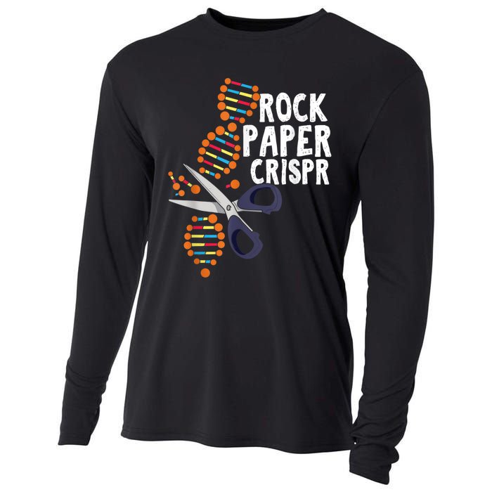 Rock Paper Crispr DNA Biologist Genetic Engineering Science Cooling Performance Long Sleeve Crew