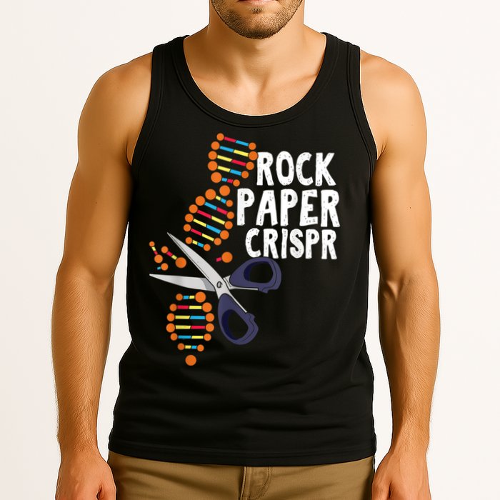 Rock Paper Crispr DNA Biologist Genetic Engineering Science Tank Top