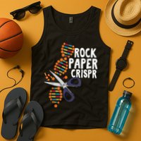 Rock Paper Crispr DNA Biologist Genetic Engineering Science Tank Top