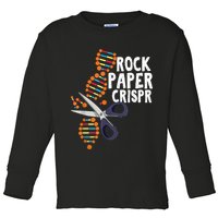 Rock Paper Crispr DNA Biologist Genetic Engineering Science Toddler Long Sleeve Shirt