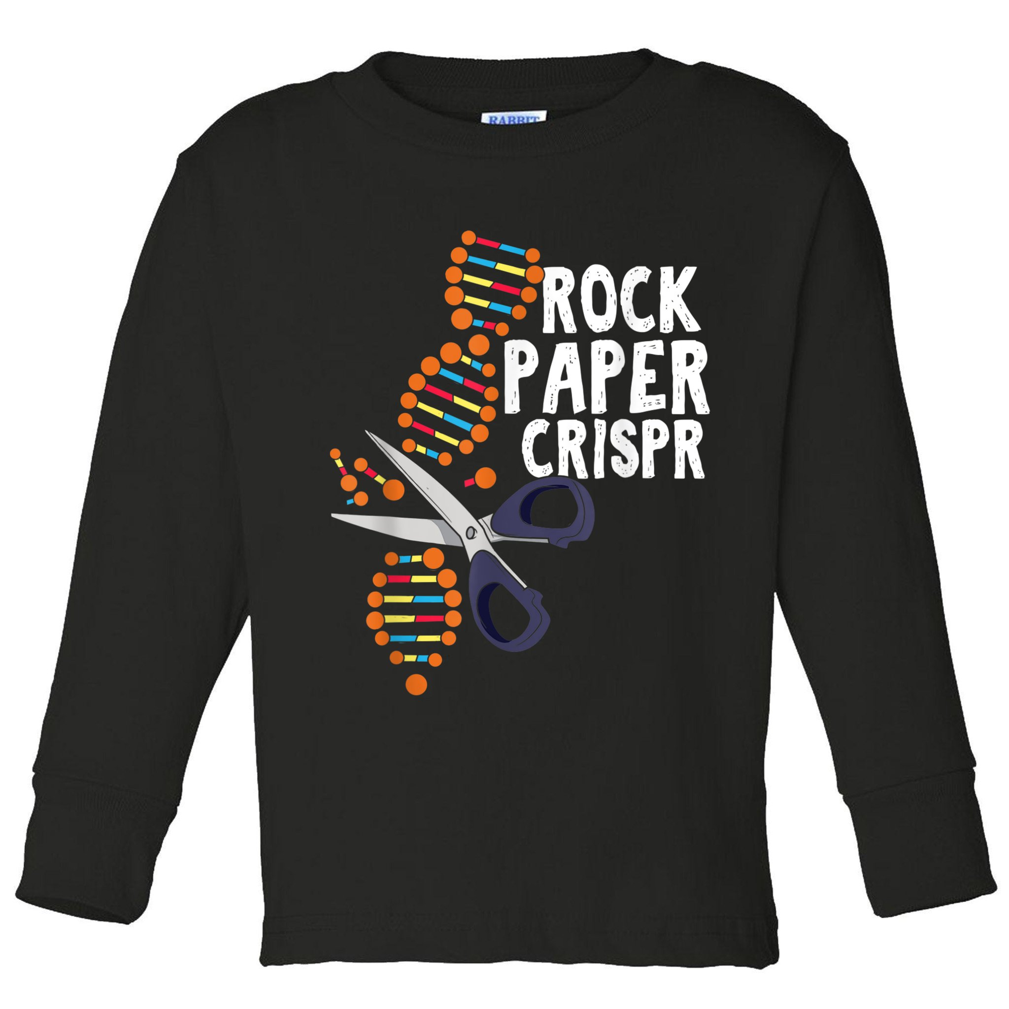 Rock Paper Crispr DNA Biologist Genetic Engineering Science Toddler Long Sleeve Shirt