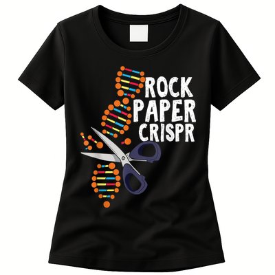 Rock Paper Crispr DNA Biologist Genetic Engineering Science Womens T-Shirt
