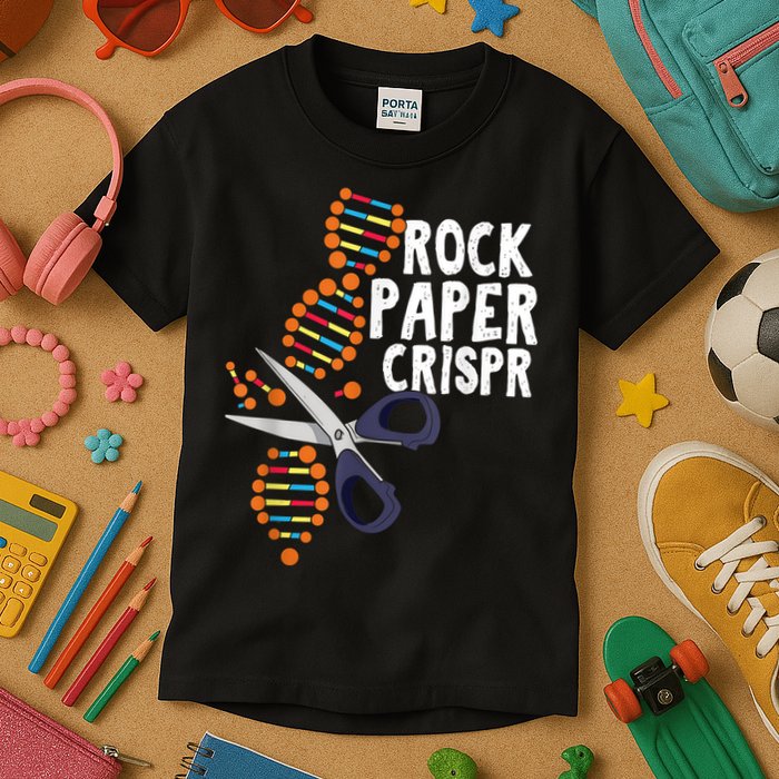 Rock Paper Crispr DNA Biologist Genetic Engineering Science Kids T-Shirt