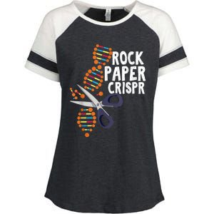 Rock Paper Crispr DNA Biologist Genetic Engineering Science Enza Ladies Jersey Colorblock Tee