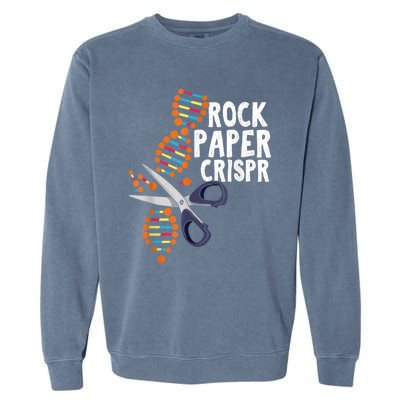 Rock Paper Crispr DNA Biologist Genetic Engineering Science Garment-Dyed Sweatshirt