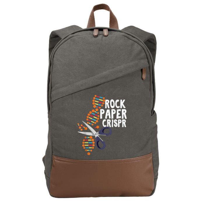 Rock Paper Crispr DNA Biologist Genetic Engineering Science Cotton Canvas Backpack