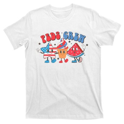 Retro Peds Crew 4th Of July Peds Pediatric Nurse T-Shirt