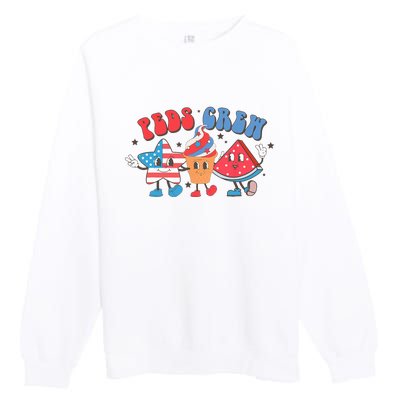 Retro Peds Crew 4th Of July Peds Pediatric Nurse Premium Crewneck Sweatshirt