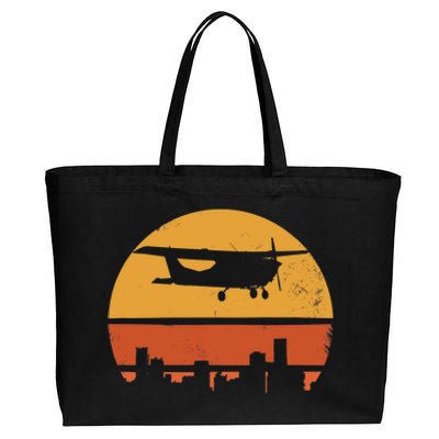 Retro Pilot C172 Flying Gift Cotton Canvas Jumbo Tote