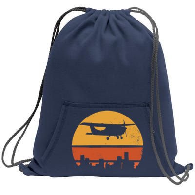 Retro Pilot C172 Flying Gift Sweatshirt Cinch Pack Bag