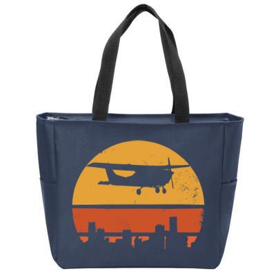 Retro Pilot C172 Flying Gift Zip Tote Bag