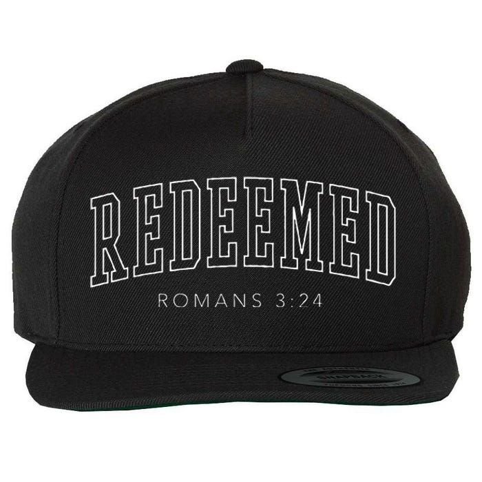 Redeemed Preppy Christian Aesthetic Wool Snapback Cap