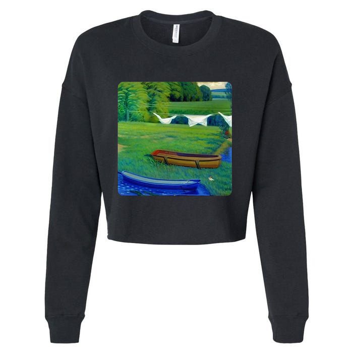 Rare Pepe Crypto Cropped Pullover Crew