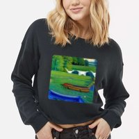 Rare Pepe Crypto Cropped Pullover Crew