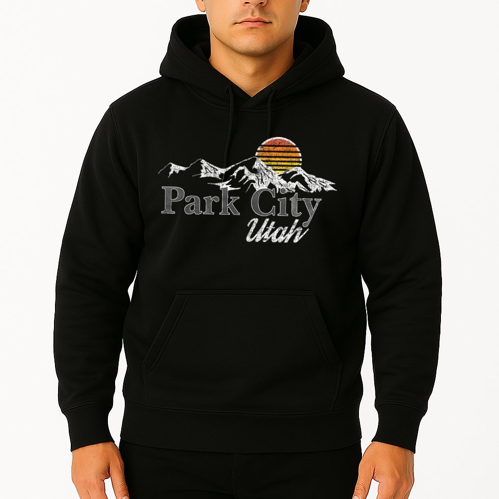 Retro Park City Utah Mountain Hoodie