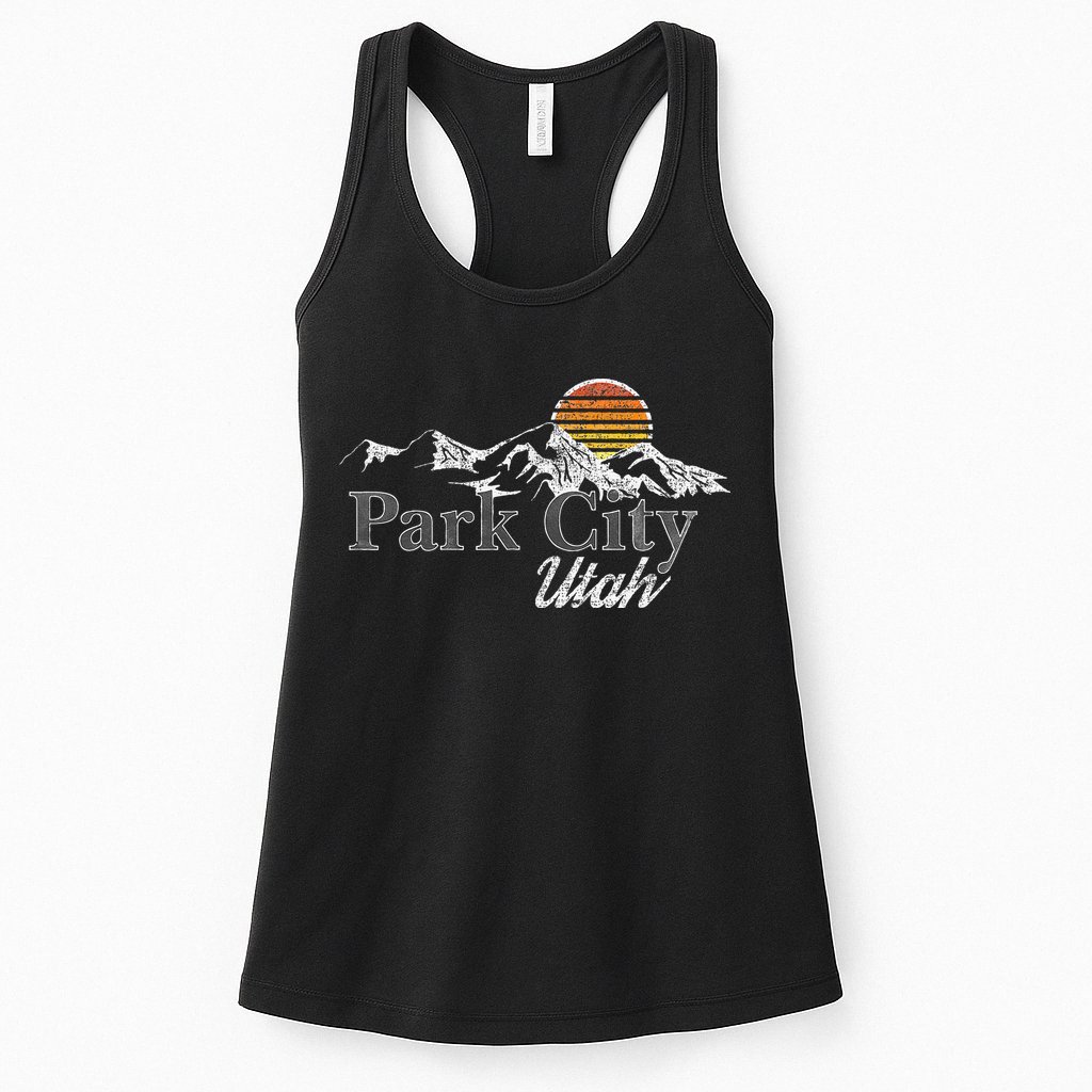Retro Park City Utah Mountain Womens Tank Top