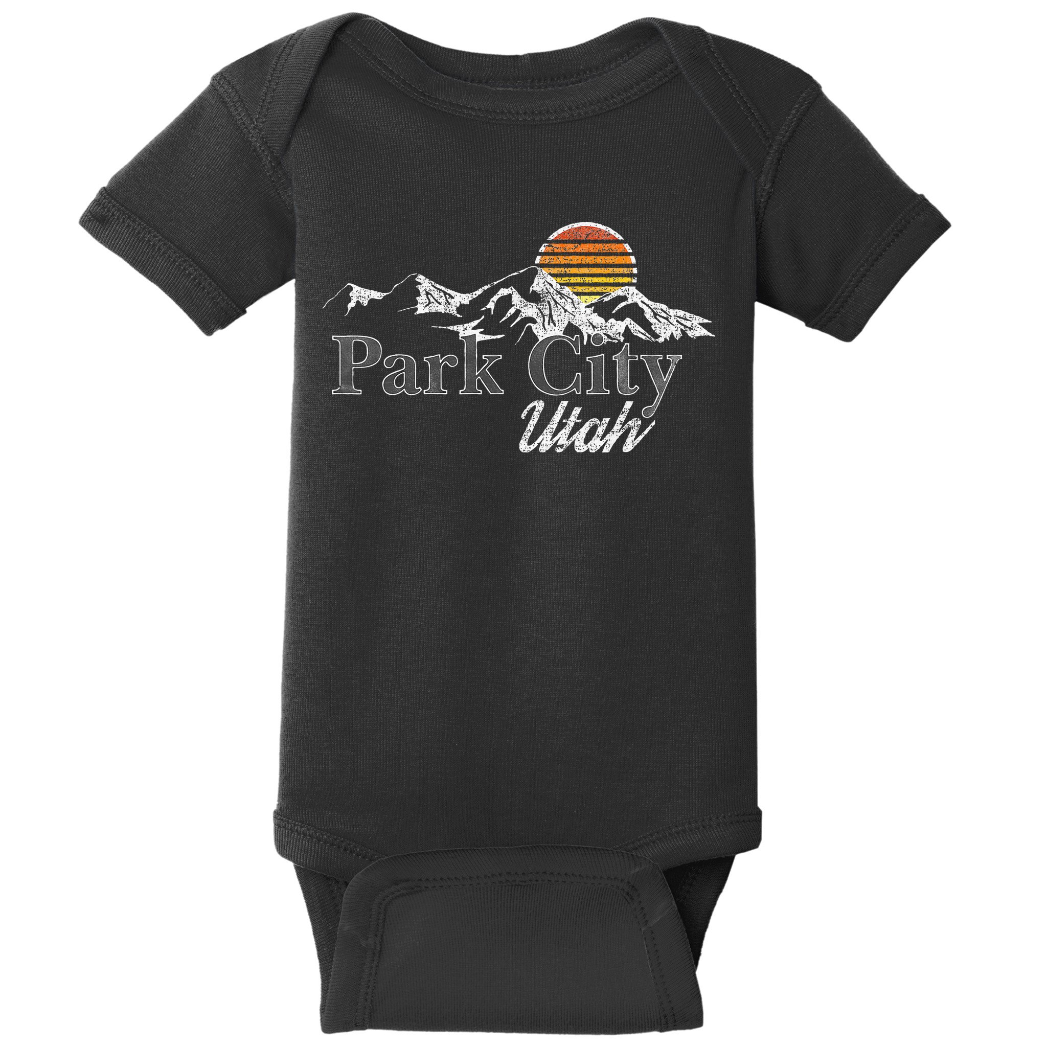 Retro Park City Utah Mountain Baby Bodysuit