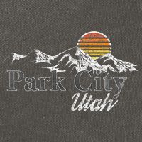 Retro Park City Utah Mountain Cotton Canvas Backpack