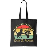 Retro Pet Cat Plant Lover Easily Distracted By Plants & Cats Tote Bag