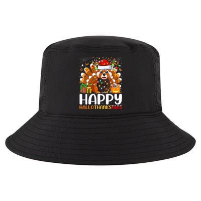 Red Panda Christmas Lights Santa Hat Pajamas Gift Cool Comfort Performance Bucket Hat