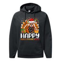 Red Panda Christmas Lights Santa Hat Pajamas Gift Performance Fleece Hoodie