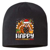 Red Panda Christmas Lights Santa Hat Pajamas Gift Sustainable Beanie