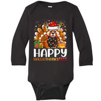 Red Panda Christmas Lights Santa Hat Pajamas Gift Baby Long Sleeve Bodysuit