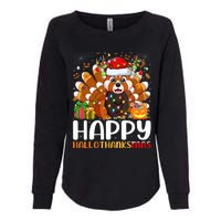 Red Panda Christmas Lights Santa Hat Pajamas Gift Womens California Wash Sweatshirt