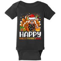 Red Panda Christmas Lights Santa Hat Pajamas Gift Baby Bodysuit