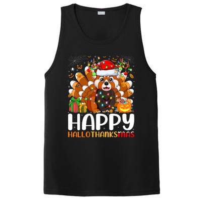 Red Panda Christmas Lights Santa Hat Pajamas Gift PosiCharge Competitor Tank