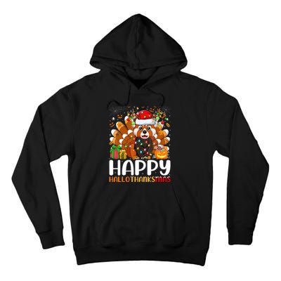 Red Panda Christmas Lights Santa Hat Pajamas Gift Tall Hoodie