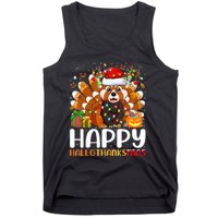 Red Panda Christmas Lights Santa Hat Pajamas Gift Tank Top