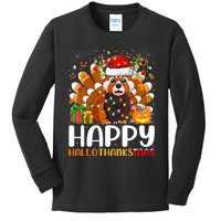 Red Panda Christmas Lights Santa Hat Pajamas Gift Kids Long Sleeve Shirt