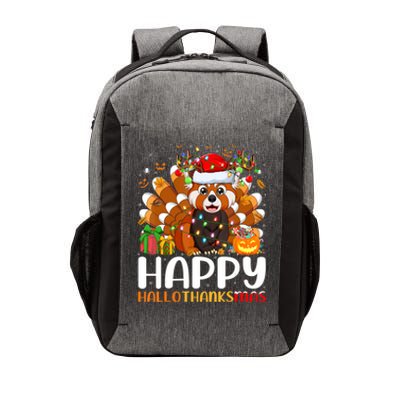 Red Panda Christmas Lights Santa Hat Pajamas Gift Vector Backpack