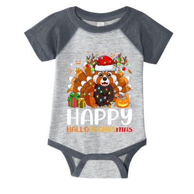 Red Panda Christmas Lights Santa Hat Pajamas Gift Infant Baby Jersey Bodysuit