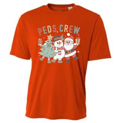 Retro Peds Crew Christmas Pediatric Nurse Nursing Group Gift Cooling Performance Crew T-Shirt